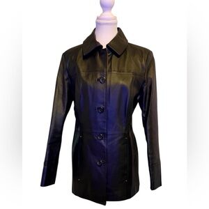 East 5th Elegant Black Leather Women's Jacket size M